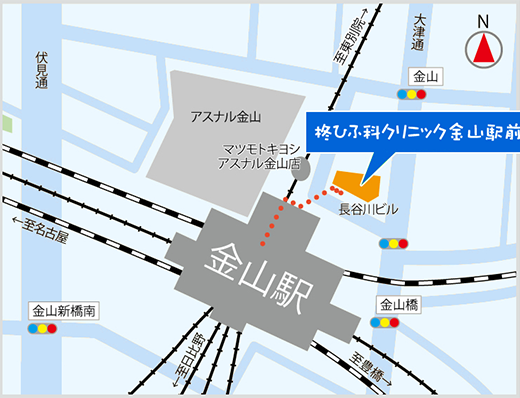 柊みみはなのどクリニック地図